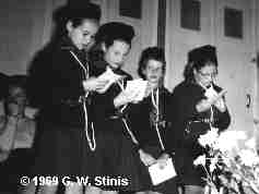 Installation as a girlguide (Annemieke, Nanny, Jenneke and Marjolein)