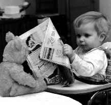 Reading the newspaper